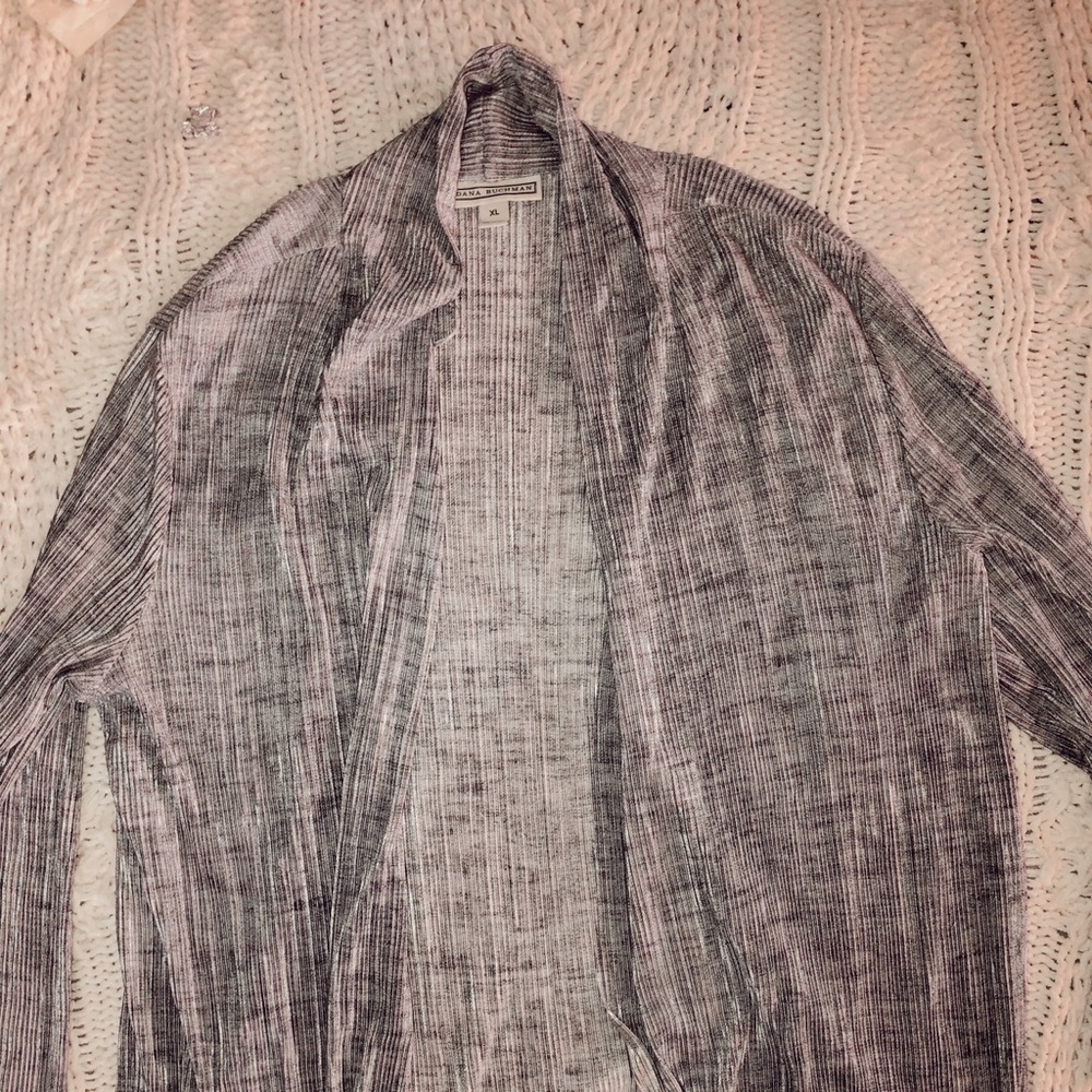 grey cardigan